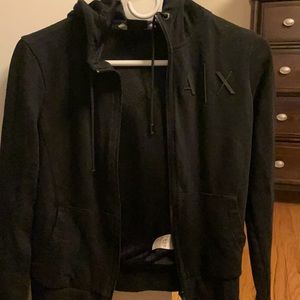 A black Armani exchange hoodie
